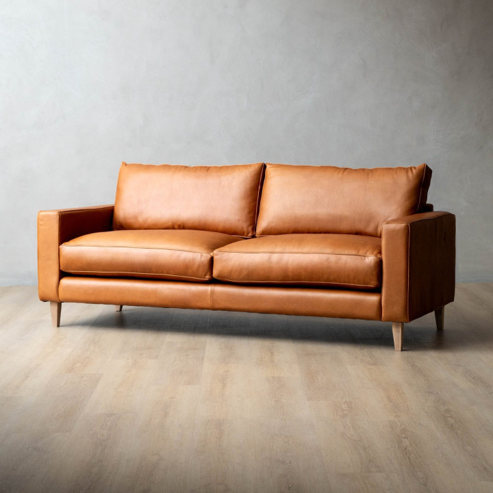 Demo - Hamlet 3-Seater Leather Couch - Ginger - 2