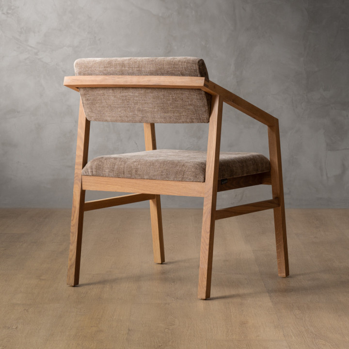 Jozi Fabric Carver Chair - Oak - Fossil Wave - 4