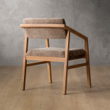 Jozi Fabric Carver Chair - Oak - Fossil Wave - 4