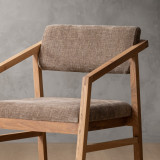 Jozi Fabric Carver Chair - Oak - Fossil Wave - 6