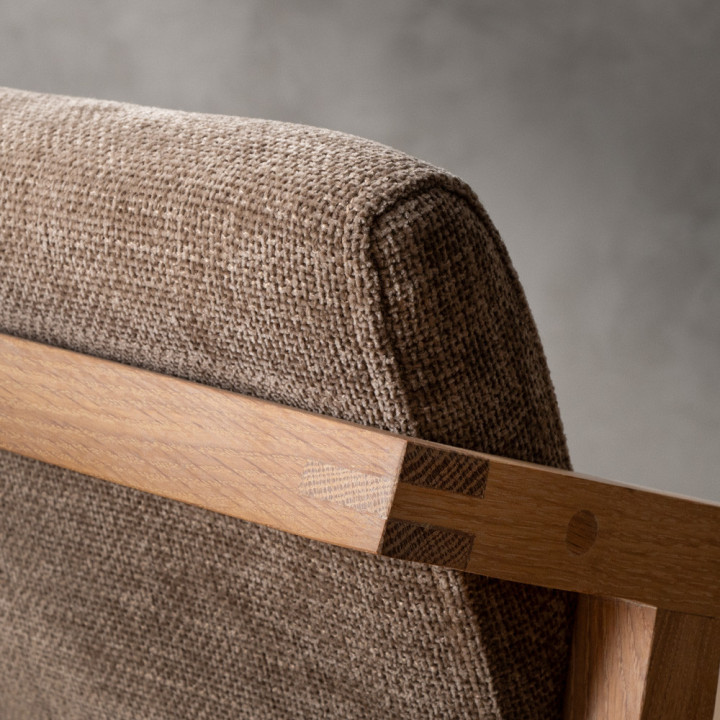 Jozi Fabric Carver Chair - Oak - Fossil Wave - 7