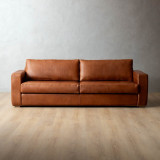 Clanwilliam 4-Seater Leather Couch - Butterscotch - 1