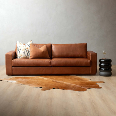 Demo - Clanwilliam 4-Seater Leather Couch - Butterscotch