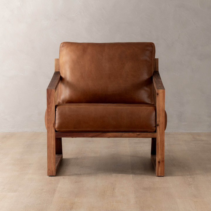 Demo - Clarens Leather Armchair - Blackwood - Butterscotch - 2