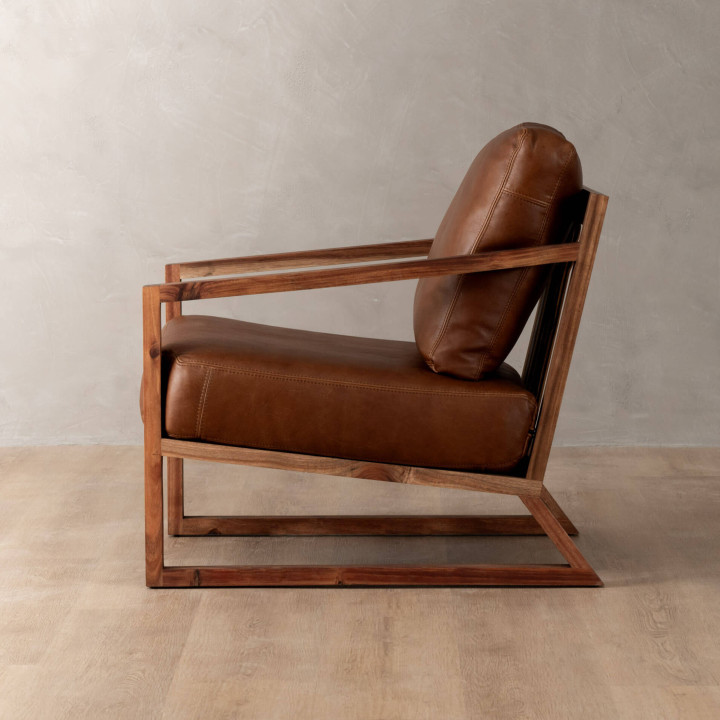 Demo - Clarens Leather Armchair - Blackwood - Butterscotch - 3