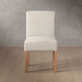 Chunky Fabric Dining Chair - Oak - Buttermilk - 2
