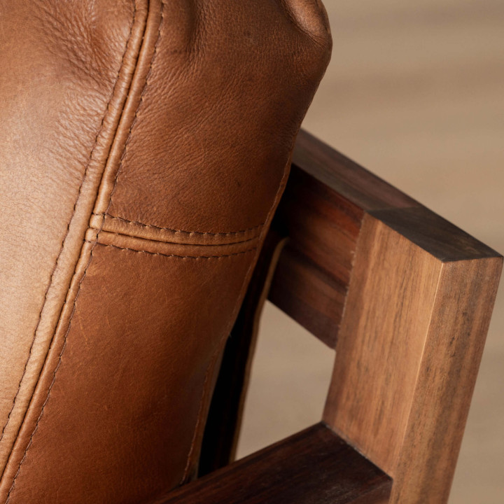 Demo - Clarens Leather Armchair - Blackwood - Butterscotch - 7