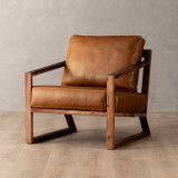 Clarens Leather Armchair - Blackwood - Ginger - 1