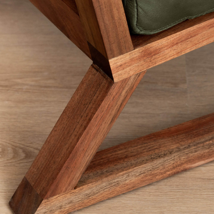 Clarens Leather Armchair - Blackwood - Olive - 8