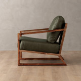 Clarens Leather Armchair - Blackwood - Olive - 5