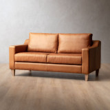 Douglas 2-Seater Leather Couch - Ginger - 2