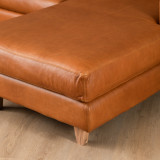 Douglas Leather Corner Couch with Daybed Right - Ginger - 3