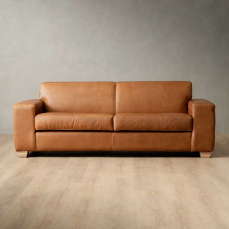 Demo - Karoo Leather Couch - 2.2m - Ginger