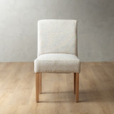 Chunky Fabric Dining Chair - Oak - Oats - 6