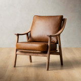 Mariclaire Leather Armchair - Tan - 1