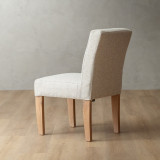 Chunky Fabric Dining Chair - Oak - Oats - 7