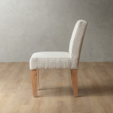 Chunky Fabric Dining Chair - Oak - Oats - 8