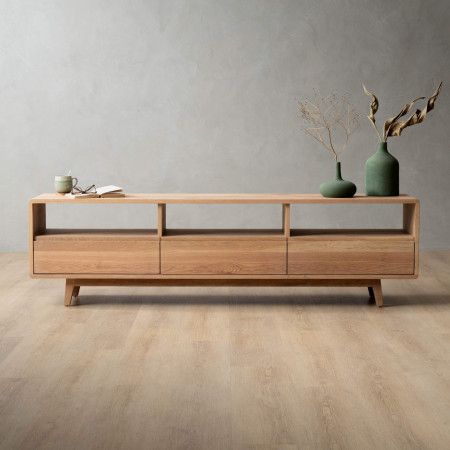 Demo - Philadelphia  3 Drawer TV Unit - 2m - Oak