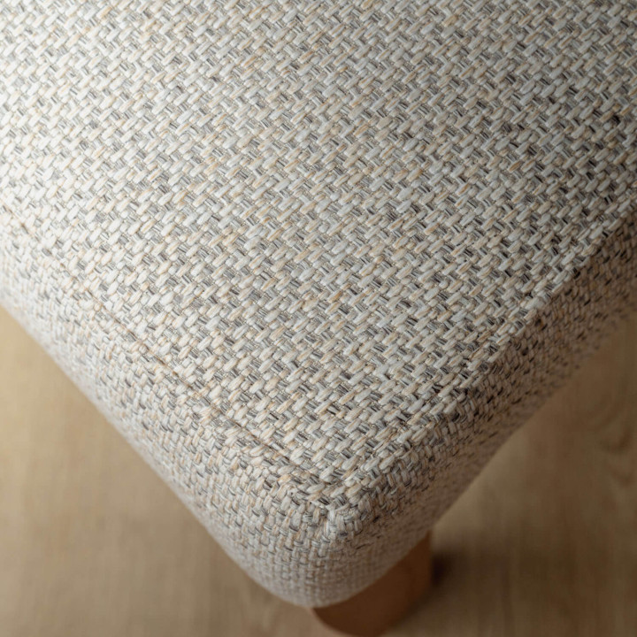 Chunky Fabric Dining Chair - Oak - Oats - 9