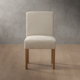 Chunky Fabric Dining Chair - Oak - Moonstone - 2