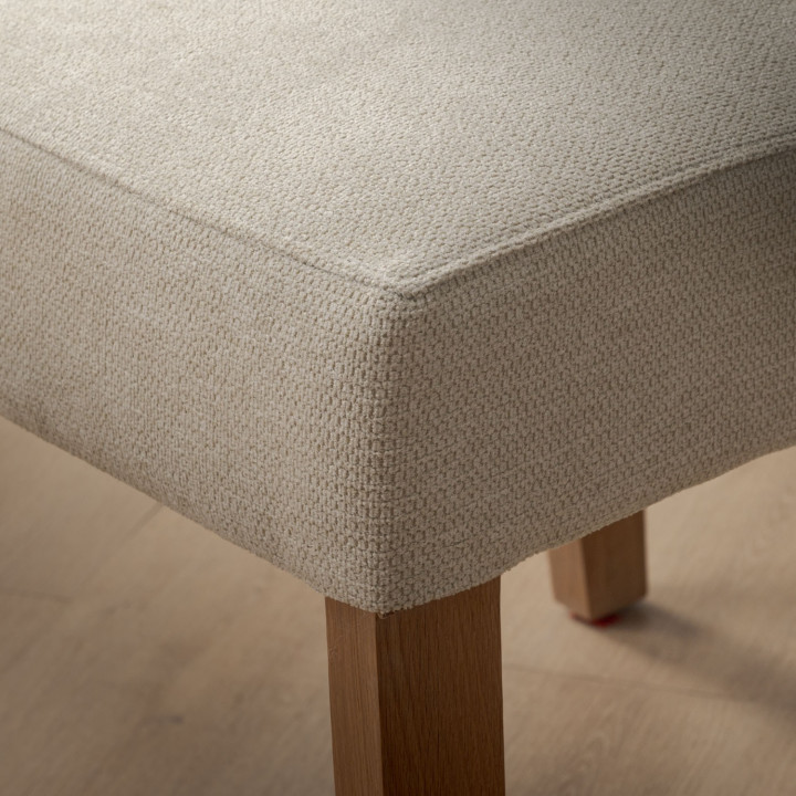 Chunky Fabric Dining Chair - Oak - Moonstone - 5