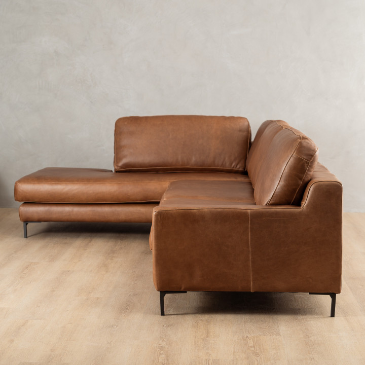 Tulbagh Leather Corner Couch with XL Daybed Left - Butterscotch - 7