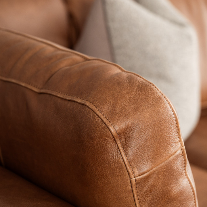 Tulbagh Leather Corner Couch with XL Daybed Left - Butterscotch - 6