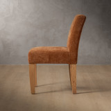 Chunky Fabric Dining Chair - Oak - Rust Wave - 4