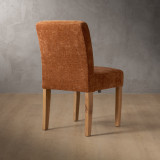 Chunky Fabric Dining Chair - Oak - Rust Wave - 5