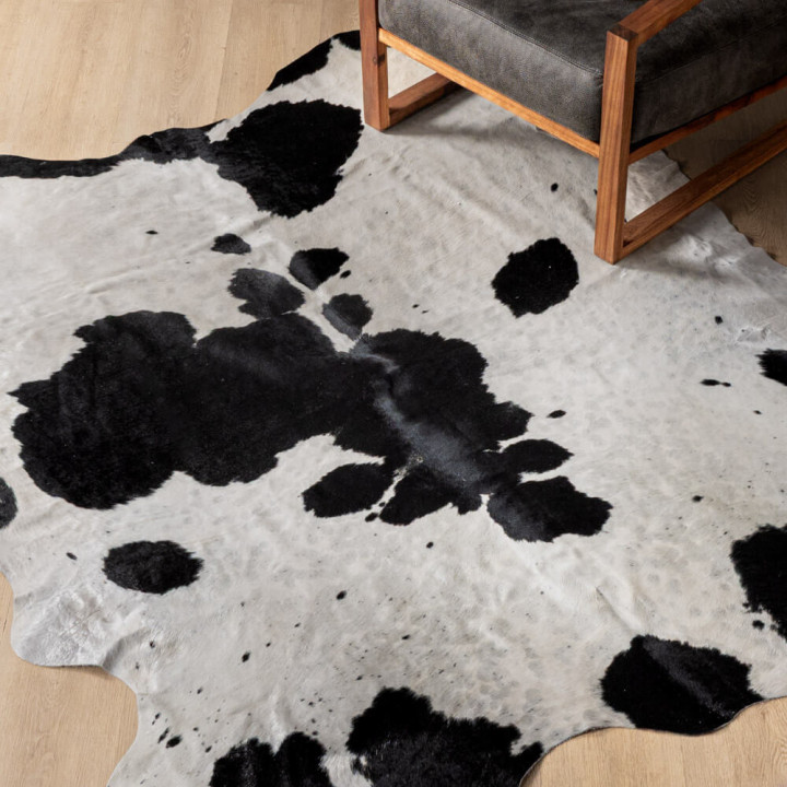 White and Black Brazilian Cow Hide