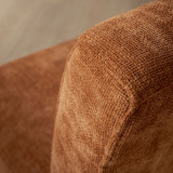 Chunky Fabric Dining Chair - Oak - Rust Wave - 8