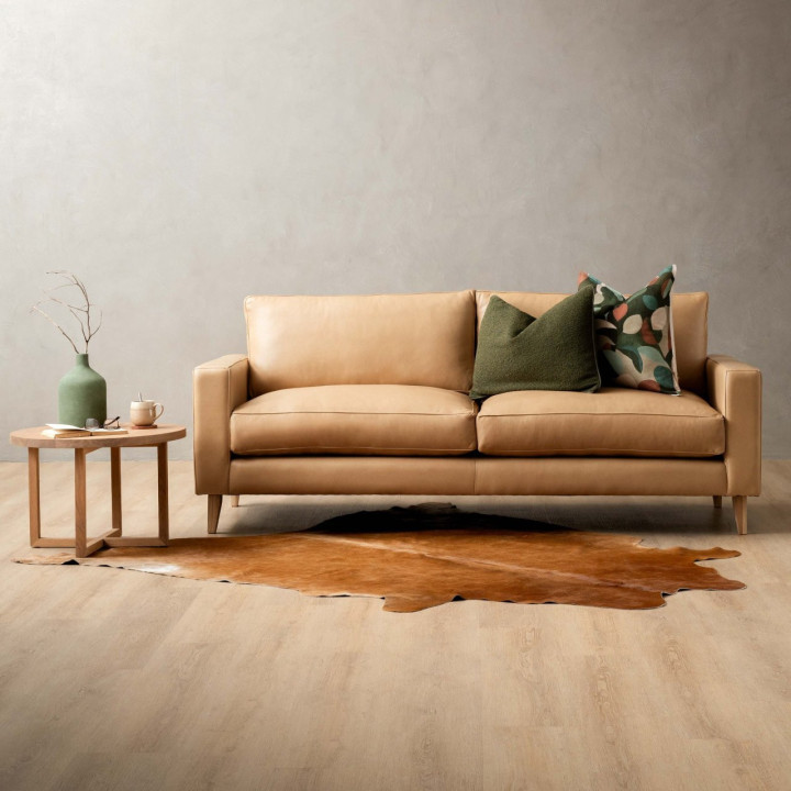 Hamlet 3-Seater Leather Couch - Desert - 2