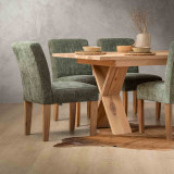 Chunky Fabric Dining Chair - Oak - Thyme Wave - 2