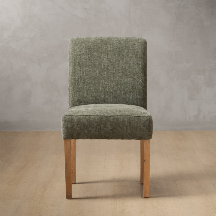 Chunky Fabric Dining Chair - Oak - Thyme Wave - 3