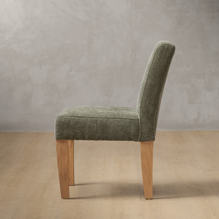 Chunky Fabric Dining Chair - Oak - Thyme Wave - 4
