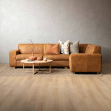 Karoo Leather Corner Couch Right - Caramel - 2