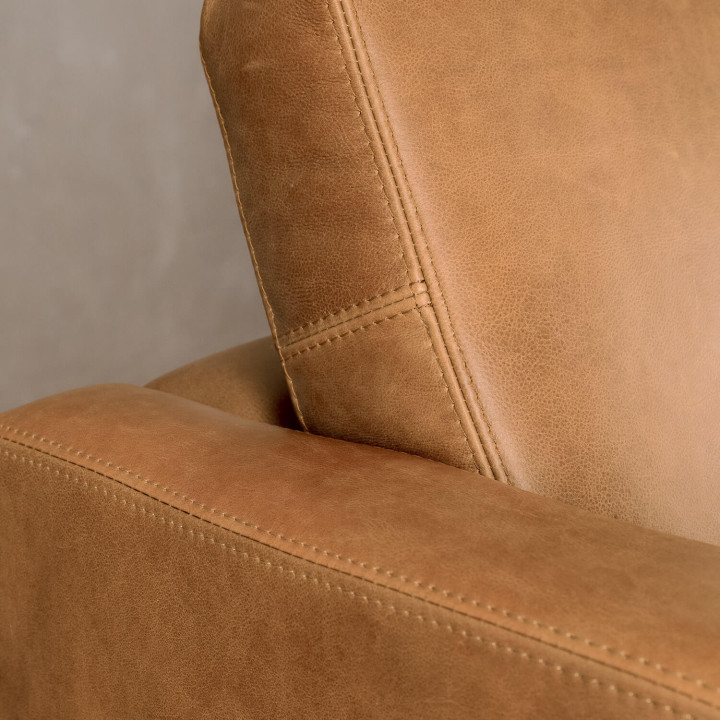 Cape Town 2-Seater Leather Couch - Desert - 8