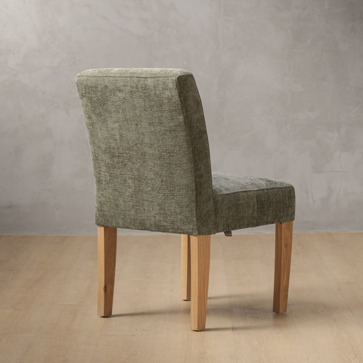 Chunky Fabric Dining Chair - Oak - Thyme Wave - 5