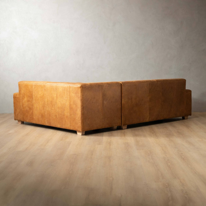 Karoo Leather Corner Couch Right - Caramel - 5
