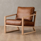Clarens Leather Armchair - Oak - Butterscotch - 1