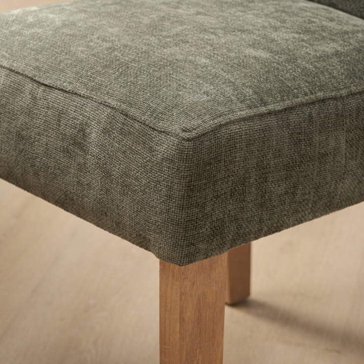 Chunky Fabric Dining Chair - Oak - Thyme Wave - 7