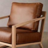 Clarens Leather Armchair - Oak - Butterscotch - 10