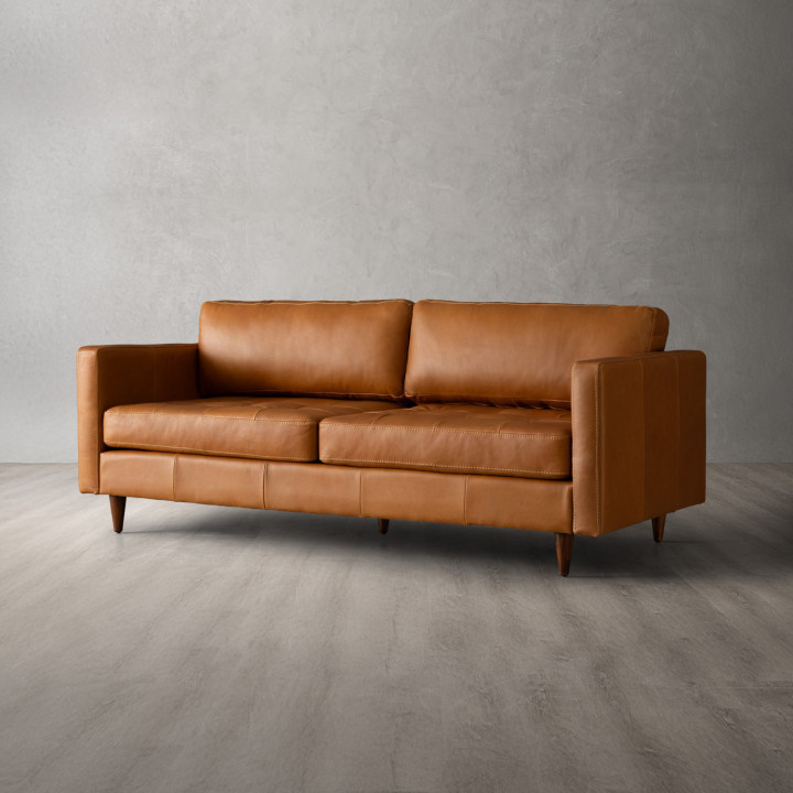 Demo - Glenhaven 3-Seater Leather Couch - Tan - 3