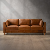 Sutherland 3 Seater Leather Couch - Cinnamon 8