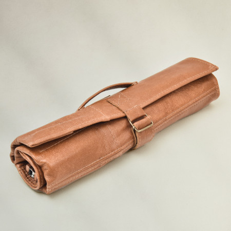 Leather Knife Roll Bag (Utility Roll) - Ginger