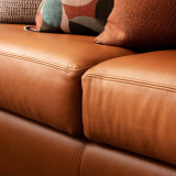 Karoo Leather Corner Couch with Daybed Right - Ginger 6