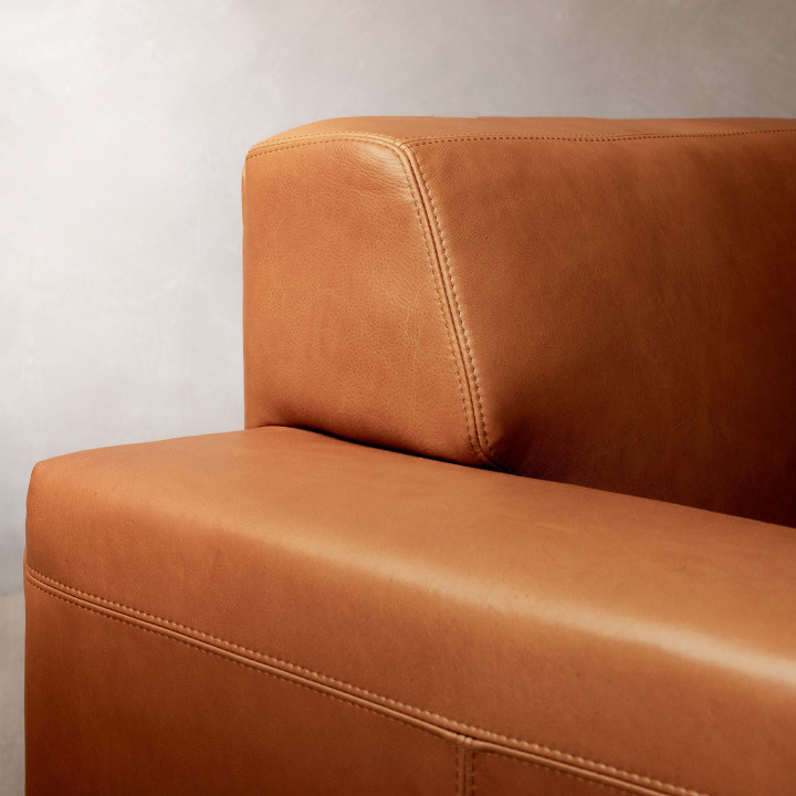 Karoo Leather Corner Couch with Daybed Right - Ginger 7