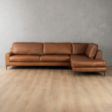 Tulbagh Leather Corner Couch with XL Daybed Right - Butterscotch 9