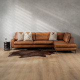 Tulbagh Leather Corner Couch with XL Daybed Right - Butterscotch 14