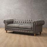 Chesterfield 3 Seater Couch - Forest Ash 3